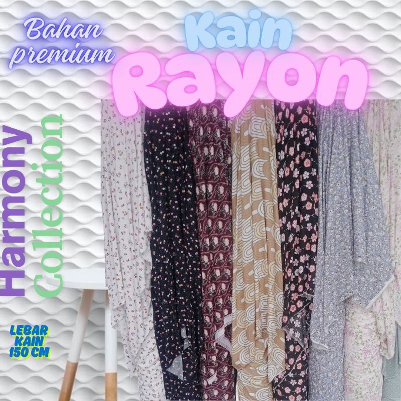 kain rayon viscose premium motif meteran bahan katun daster gamis mukena