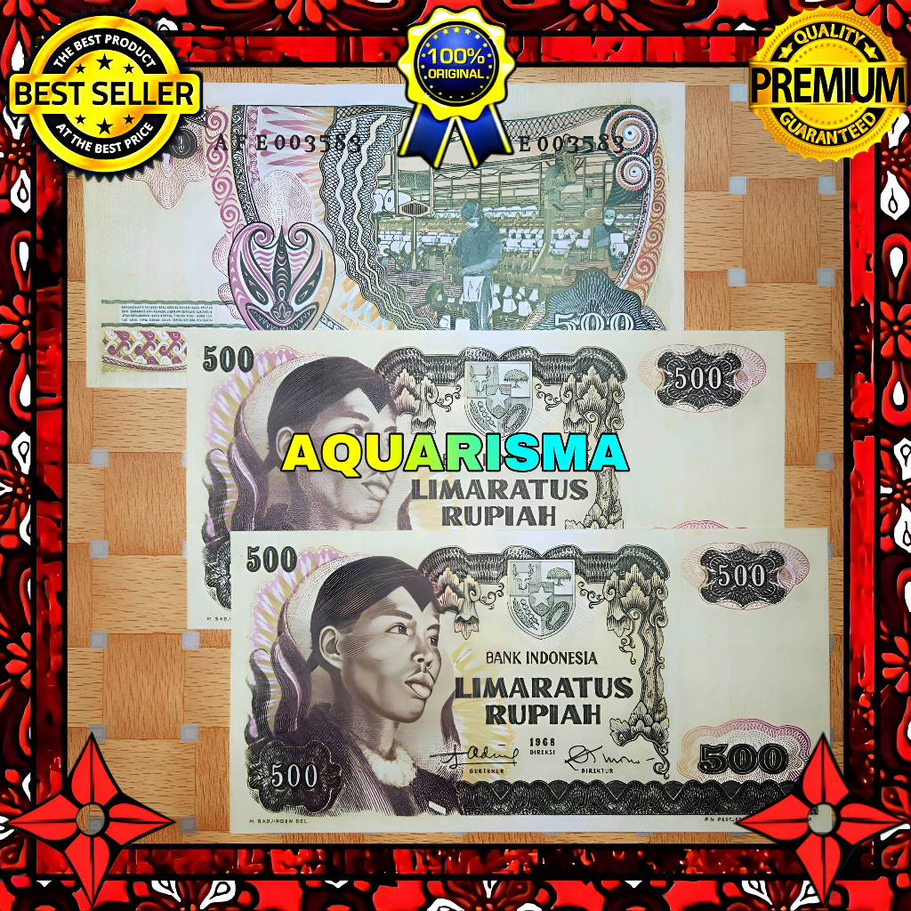 KOLEKSI NUMISMATIK - SOUVENIR REPRO UANG KUNO 500 RUPIAH INDONESIA SOEDIRMAN 1968