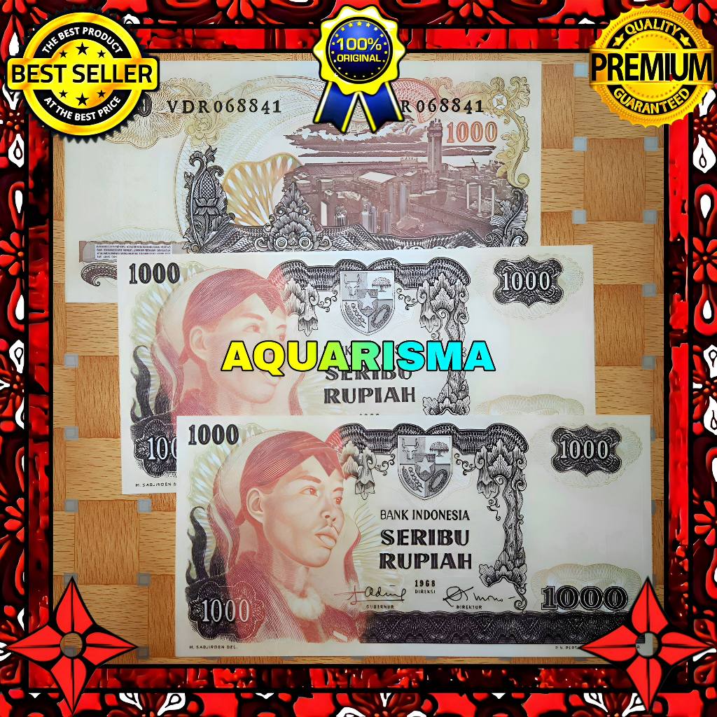 KOLEKSI NUMISMATIK - SOUVENIR REPRO UANG KUNO 1000 RUPIAH INDONESIA SOEDIRMAN 1968