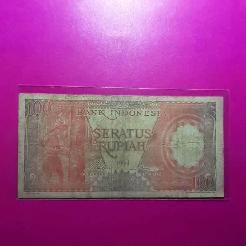 uang 100 rupiah pekerja 1964