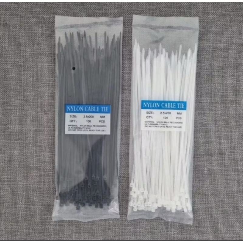 

Kabel Ties 1Pack isi 100PCS 10cm , 15cm , 20cm , 25cm , 30cm / Kabel Tie / Cable Tis / Kabel Tis / Nylon Cable Tie 10cm , 15cm , 20cm , 25cm , 30cm Serbaguna Hitam Putih