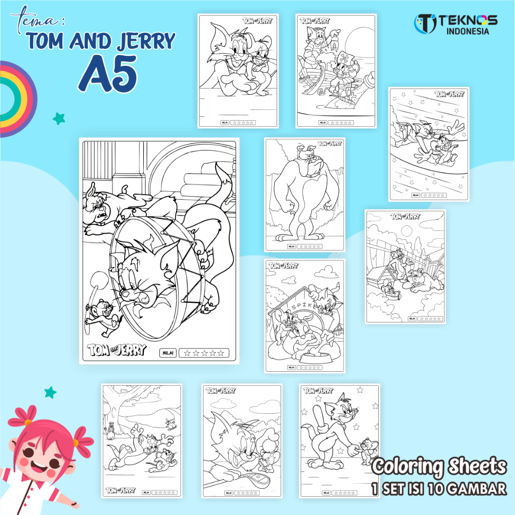 

LEMBAR MEWARNAI ANAK A5 - GAMBAR MEWARNAI ANAK TK - COLORING SHEET FOR KIDS SERIES 2