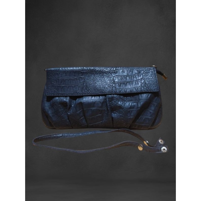 Clutch Bag Navy Tas Genggam Tas Pesta Biru Tua Second
