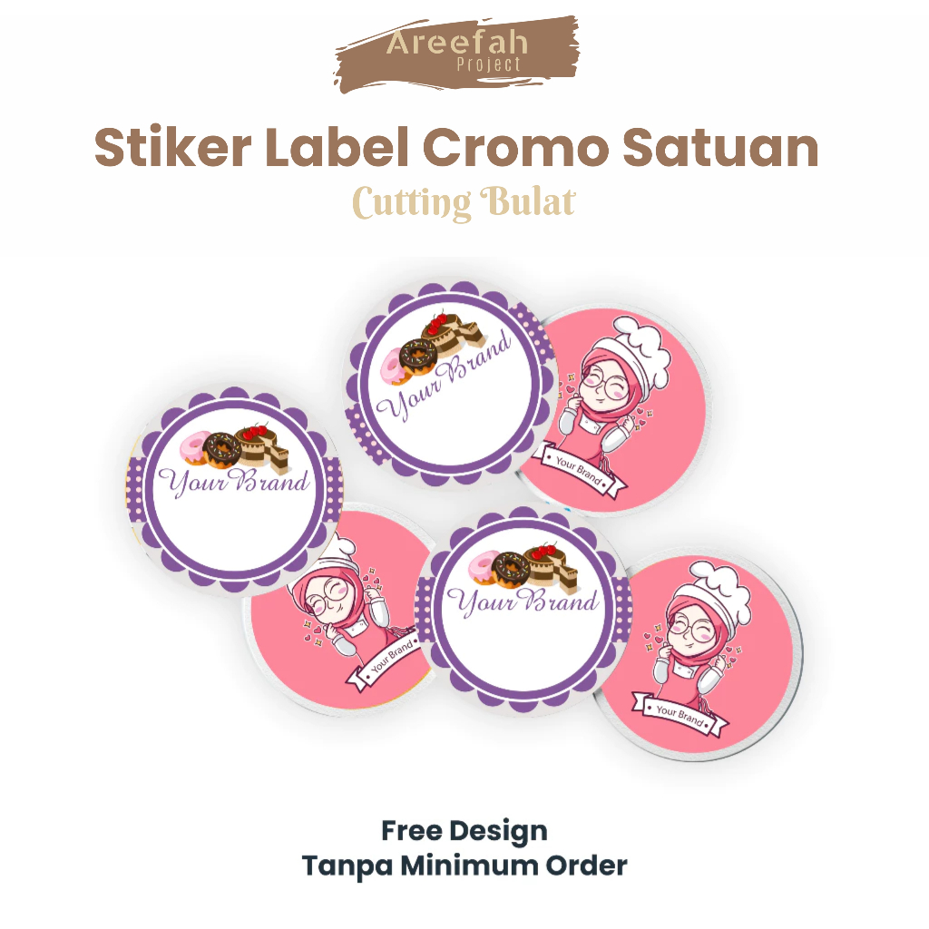 

AREEFAH.PROJECT Cetak Stiker Label Anti Air Sticker Makanan Kemasan Produk Botol Minuman Custom ( cromo )