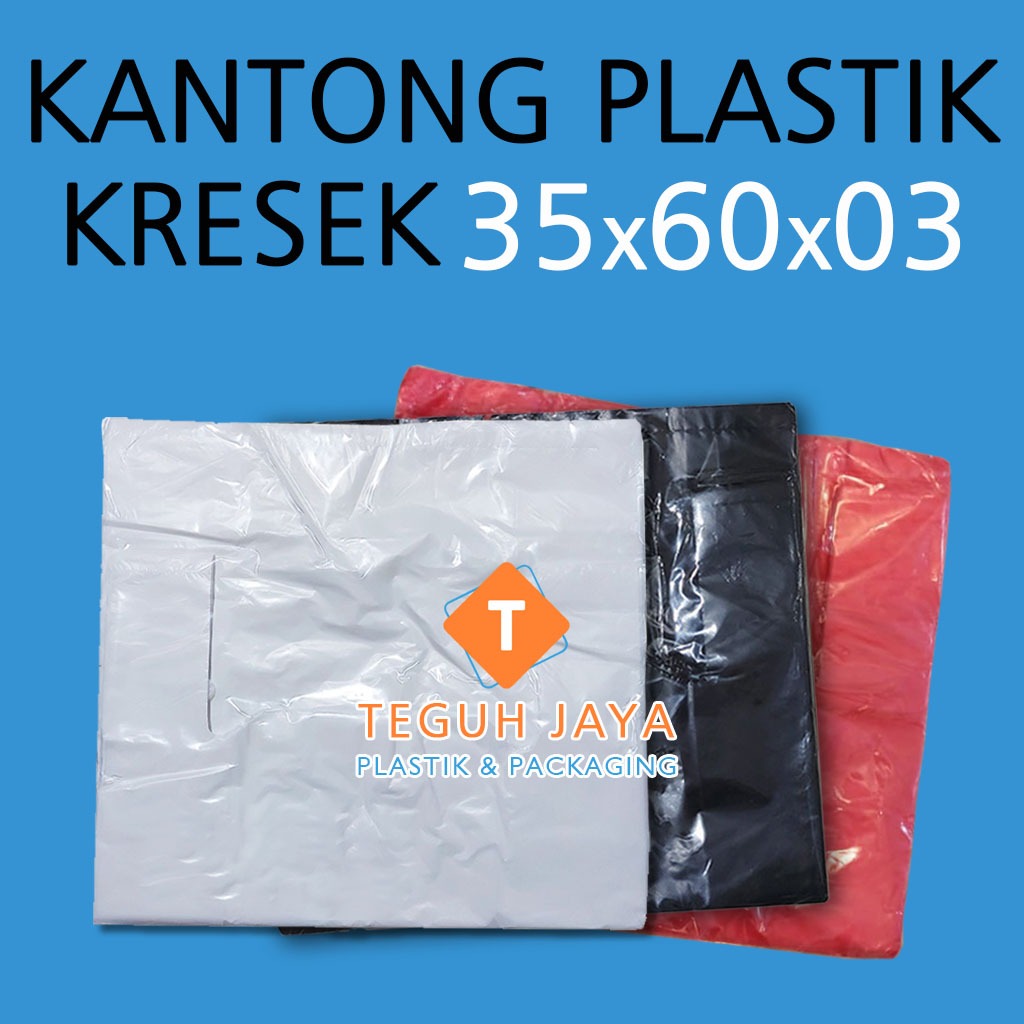 Kantong Plastik Kresek Tebal 35x60 Tebal 03 Putih Hitam Merah 35cm x 60cm x 03 Kuat 35x60x03