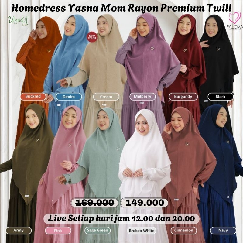 Gamis Dewasa Polos Homedress Yasna Falova Dress Rayon Twill