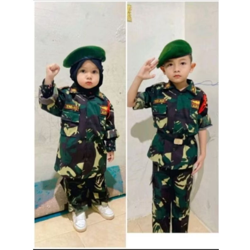 baju tentara anak laki laki perempuan TNI AD/TNI au loreng