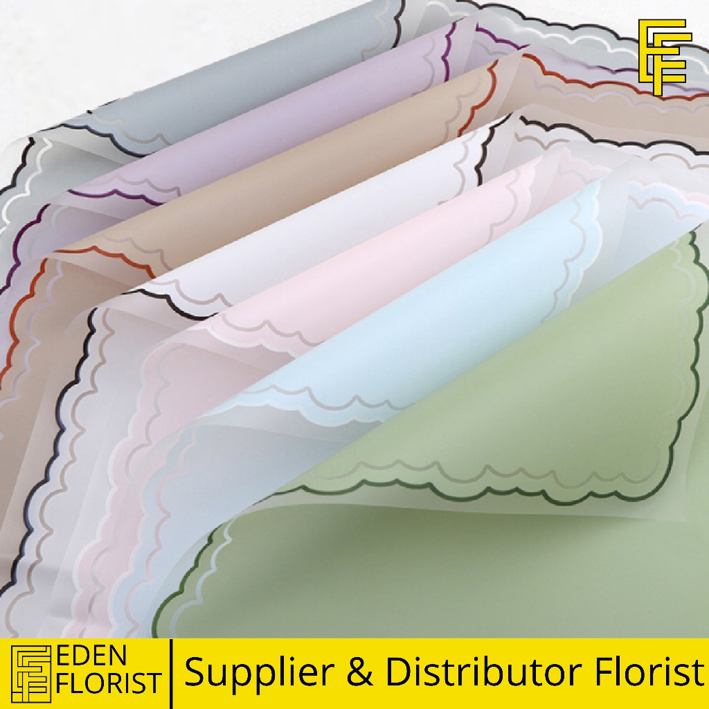 

20 LEMBAR Flower Wrapping Paper Varian List Cloud Awan Frame Transparan Kertas Buket Bunga Cellophane KB6180