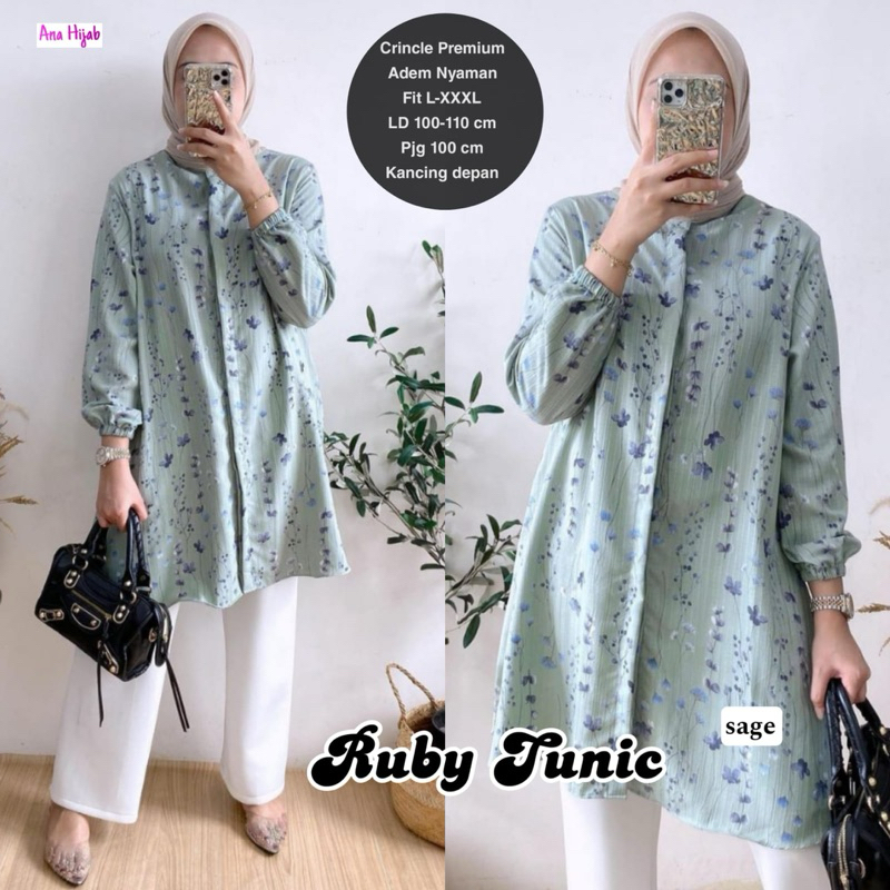 COD= NO CANCEL• Ruby Tunic• Tunik Crinkle Motif Simple