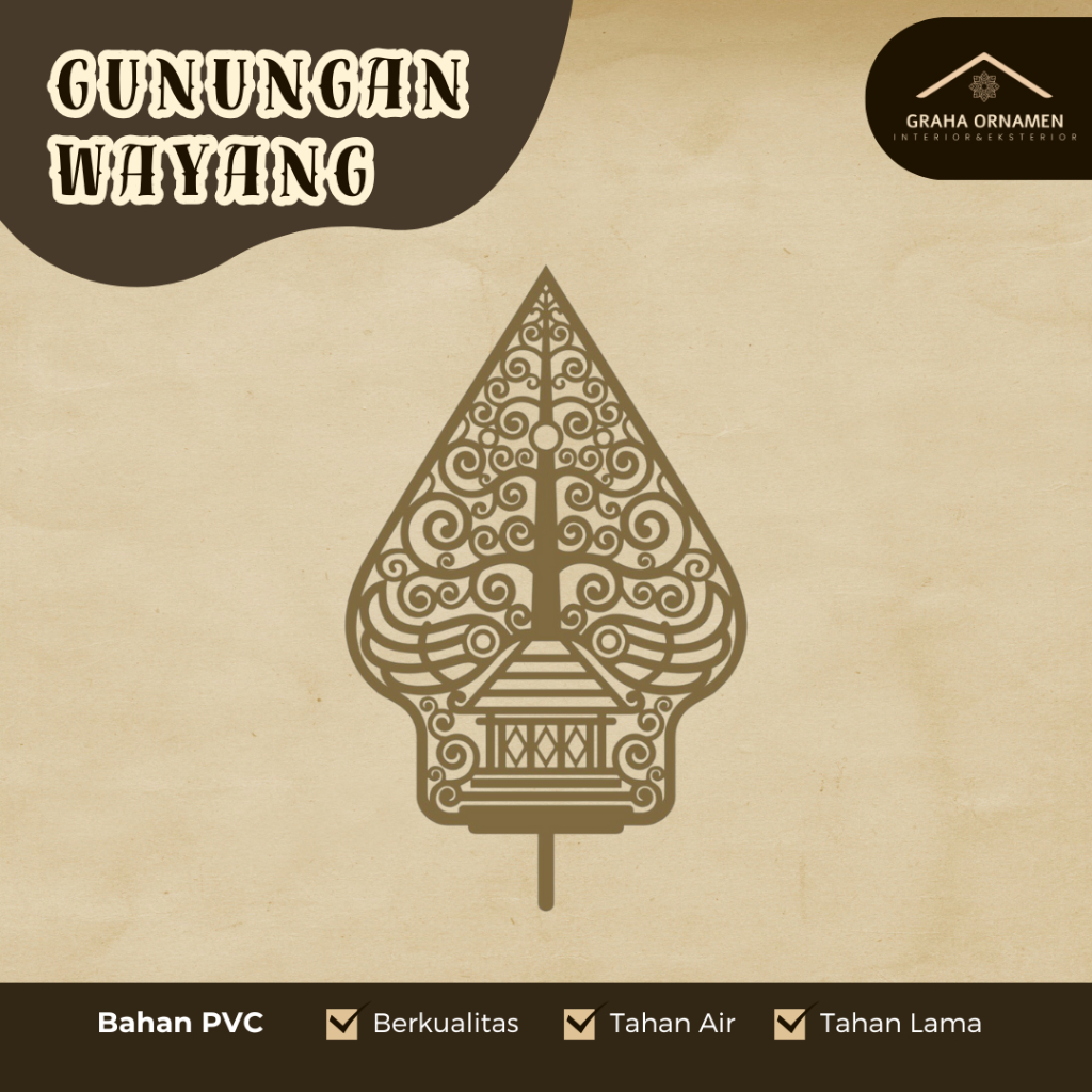 Hiasan Dinding Minimalis Dekorasi Rumah Minimalis Gunungan Wayang Bahan PVC Hiasan Dinding Rumah Gun