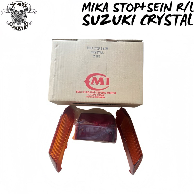 MIKA KACA LAMPU STOP SET SEIN SEN BELAKANG SUZUKI CRYSTAL CRISTAL