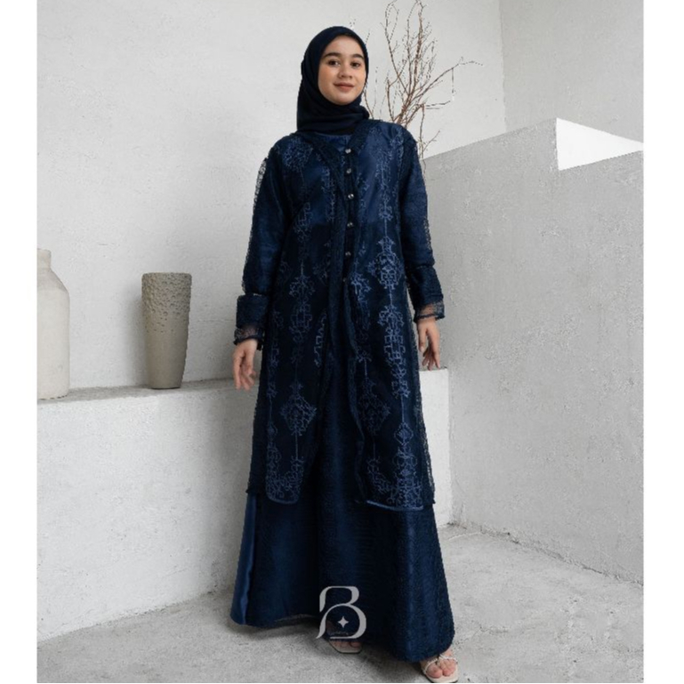 RAFA DRESS SET OUTER BRUKAT BUSUI SIZE M L XL XXL GAMIS MUSLIM WANITA LD 100 - 120 CM BAJU KONDANGAN