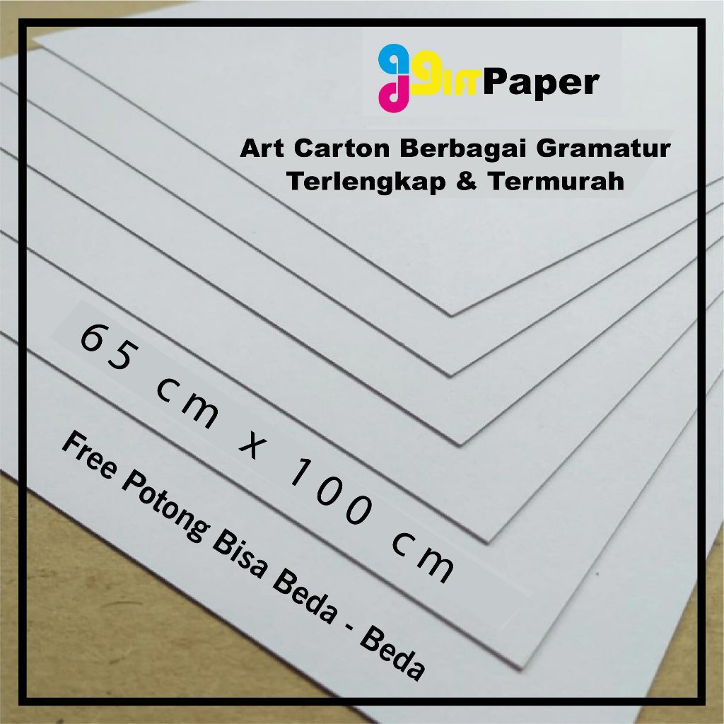 

Kertas Art Carton Berbagai Macam Gramatur Ukuran Plano 65 x 100 Cm