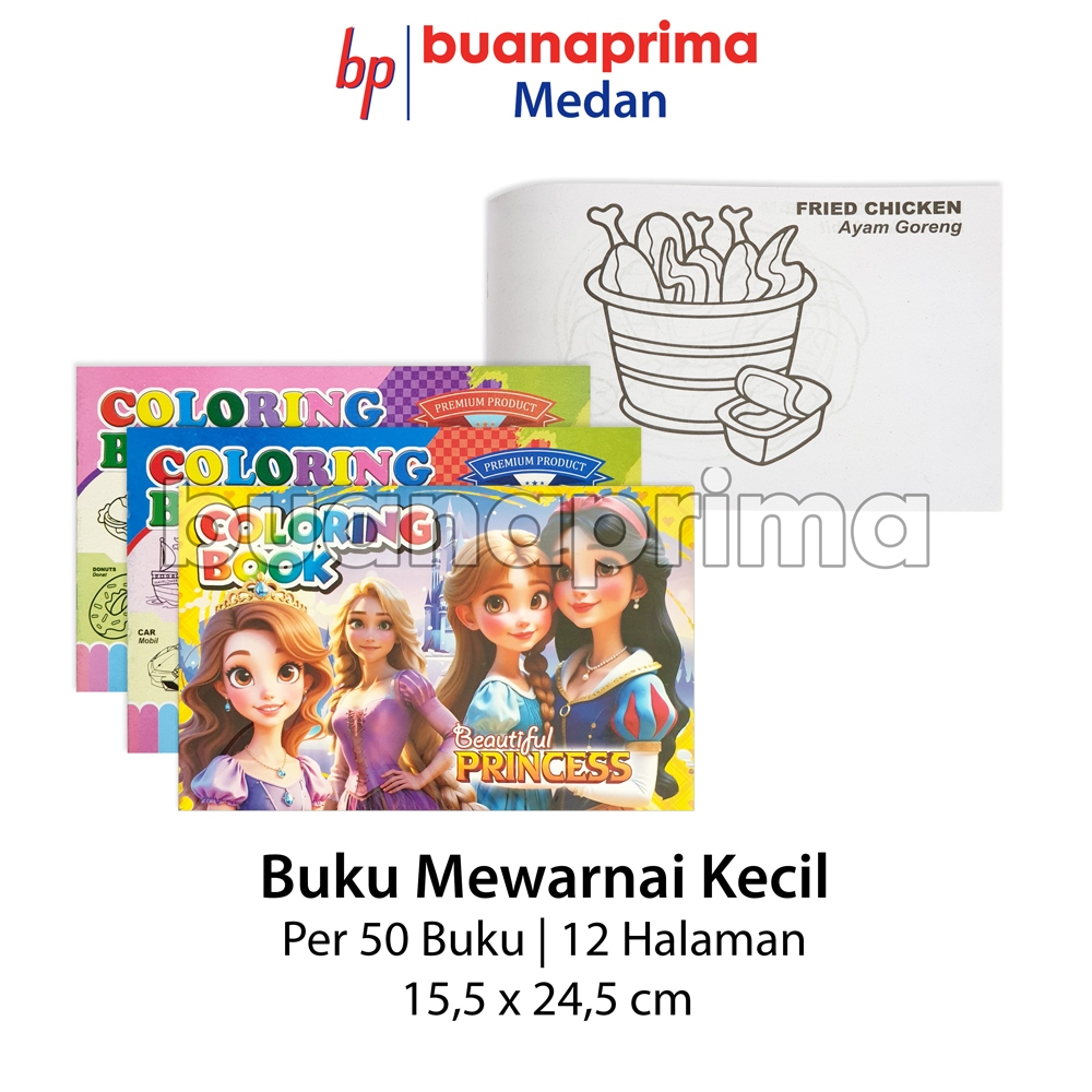 

BUKU MEWARNAI KECIL Isi 50 Buku 15.5 x 24.5 cm Coloring Book Buku Latihan