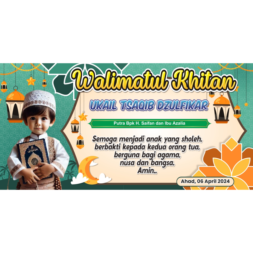 Banner Tasyakuran Khitanan Banner Khitan Banner Syukuran Banner Pengajian