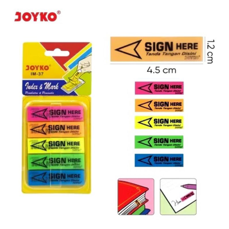 

Sticky notes JOYKO IM35 Plastik SIGN HERE index and mark penanda
