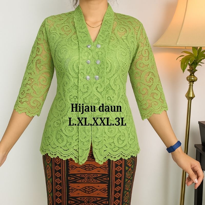 Atasan Wanita Kebaya Modern Kartini Blouse Motif Bunga Kebaya Atasan Brokat Model Terbaru