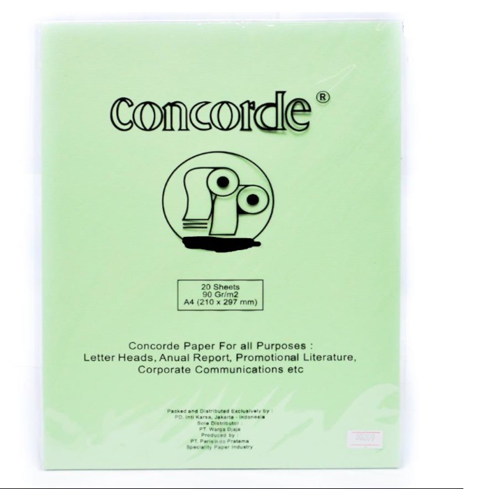

Green Kertas Concorde 90 Gr A4 (80209) - (Pak Isi 20 Lembar)