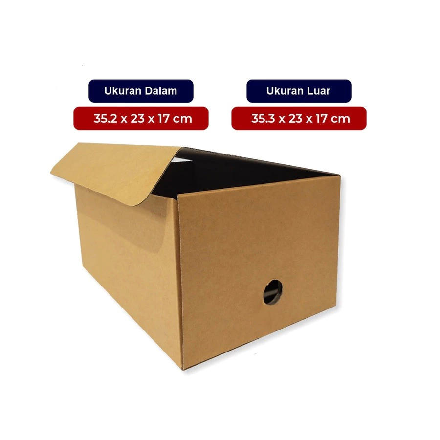 

10 pcs dus arsip penyimpanan file dokumen ATK kotak berkas cokelat polos ukuran 35x23x17 cm