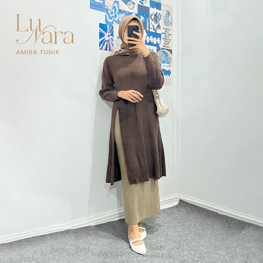 Amira Tunik Knit - Atasan Tunik Rajut - Lunara