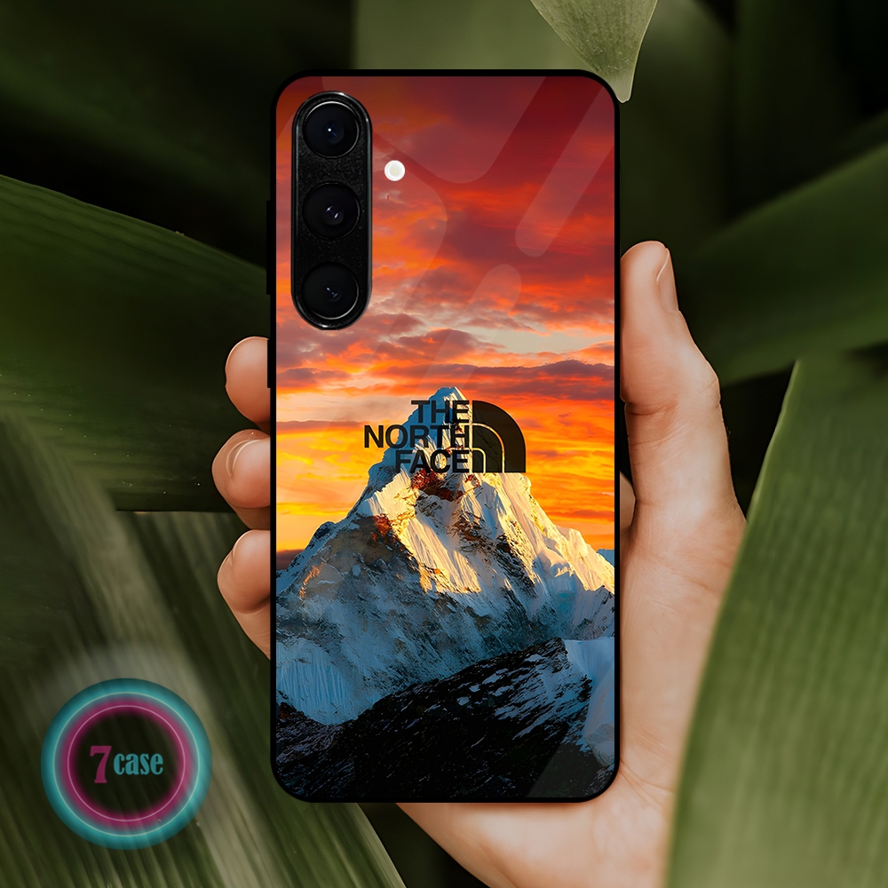 |DK18| CASE SAMSUNG S24 FE KILAU EFEK KACA CASE HP KUALITAS HD MOTIF THE NORTH FACE