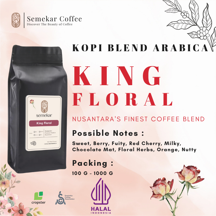 

Semekar Coffee - Kopi King Floral House Blend Arabica Specialty Nusantara Roasted Beans