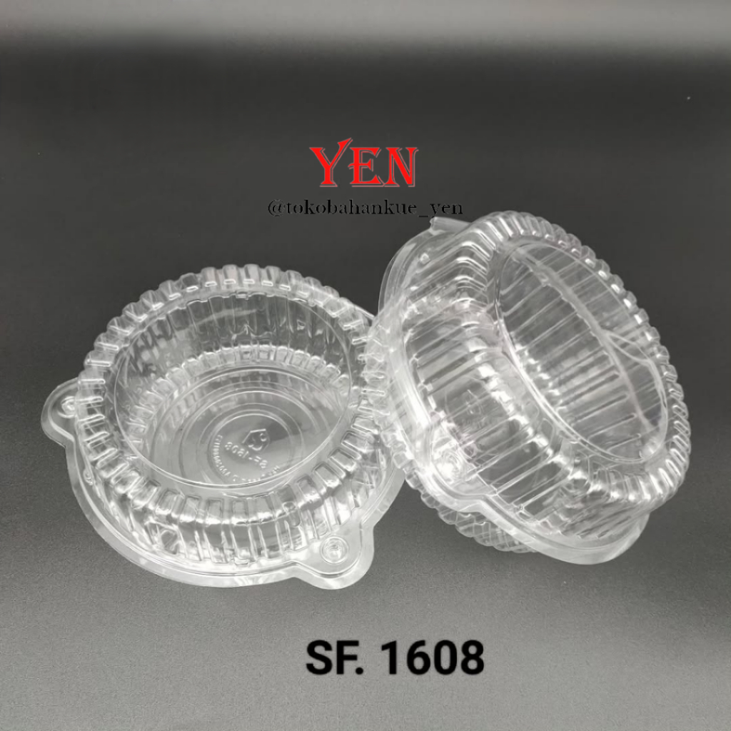 Mika Bolu Bulat Sifon Diameter 16 cm / Sunflower Tinggi 8 Cm / Mika Kue Bolu Bulat SF - 1608 / Mika 