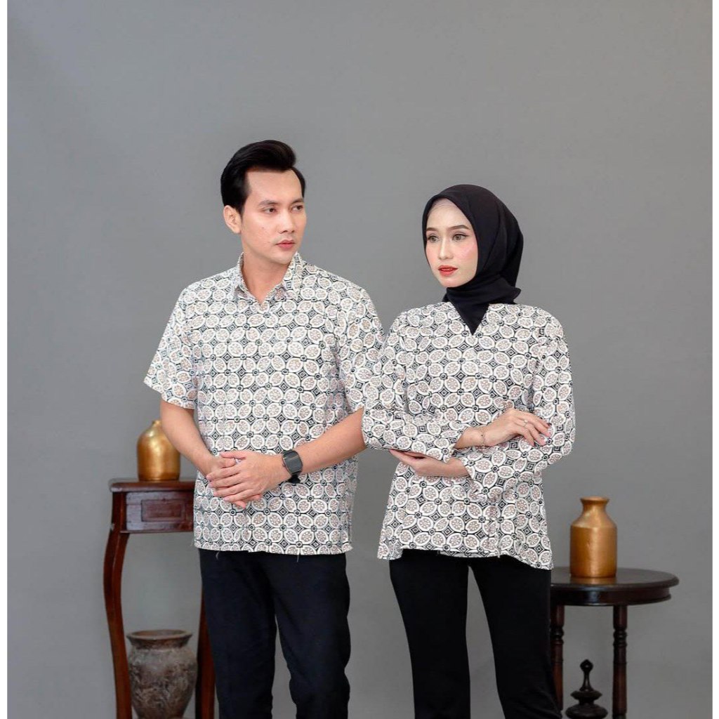 Benang Raja Batik Couple Pria Wanita Katun Kawung