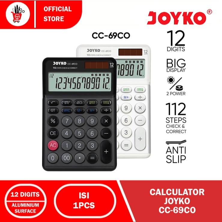 

Calculator | Kalkulator 12 Digit Joyko CC-69CO Check Correct (1PCS)