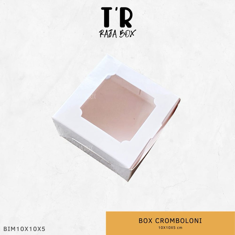 Dus ivory mika transparan, box cromboloni, box kue kecil, box kue mini