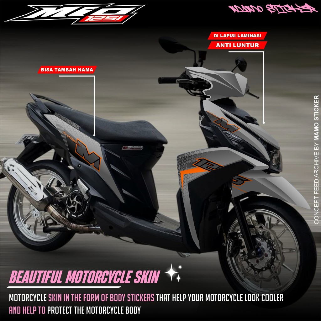 Sticker Decal Yamaha MIO M3 125 FullBody Premium  Stiker Yamaha Mio M3 125 Tahun 2014-2025 Full blok