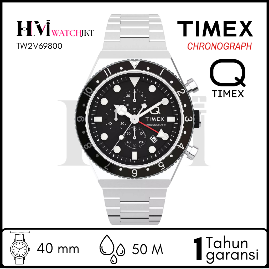TIMEX TW2V69800 Q TIMEX Jam Tangan Pria Original Analog Chronograph Antiair