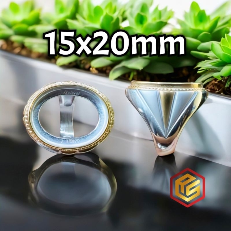 Ikatan Cincin Titanium Doff 15x20mm Elegan Tahan Lama