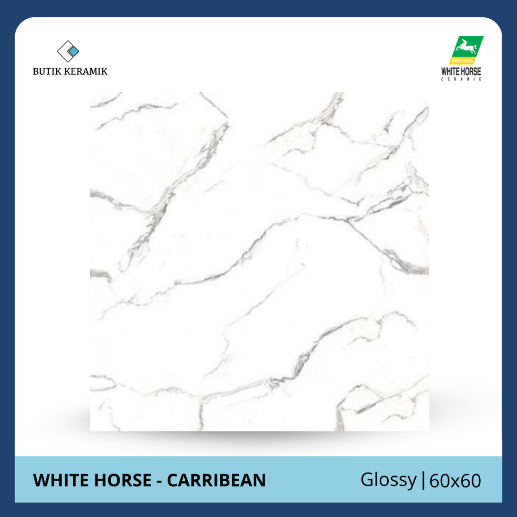 Granit 60x60 Glossy | White Horse | Carribean | Glossy | Grade A / KW 1 | Keramik Lantai I Granit Mo