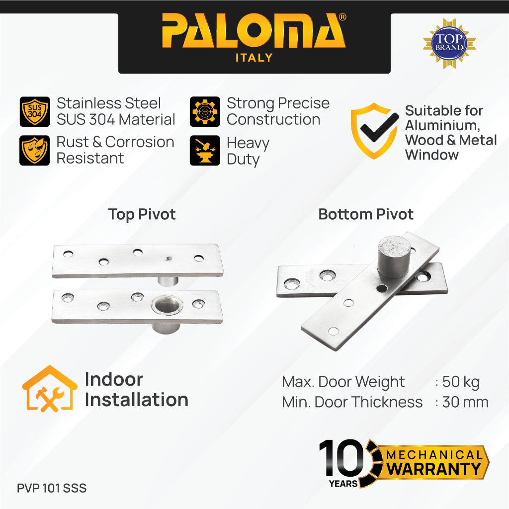 PALOMA PVP 101 Engsel Jendela Hinge Pivot Putar Hinges Window Stainless Steel SUS 304 SUS304 Ball Be