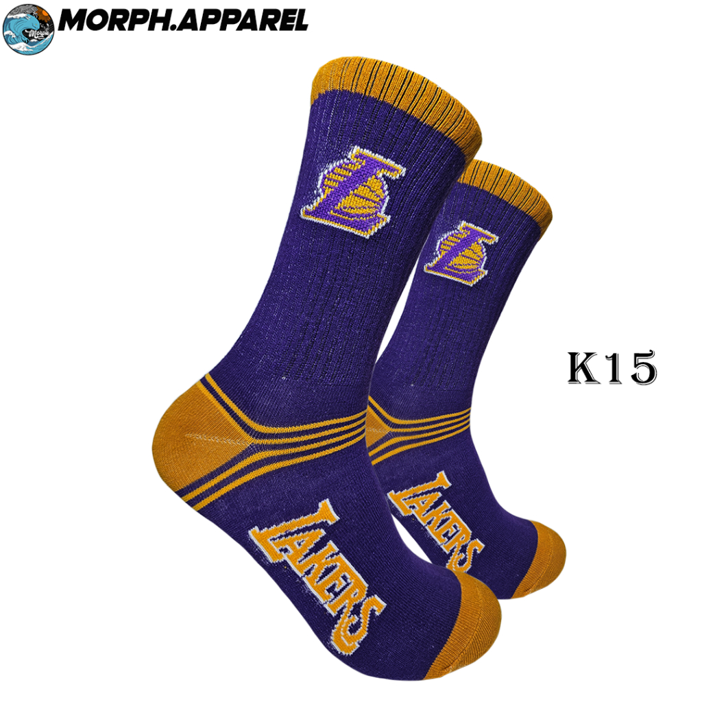 Kaos Kaki Oldschool - Kaos Kaki Karakter Lakers Kuning Ungu - Morph.Apparel - K15