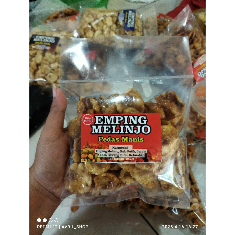 

emping melinjo pedas manis kemas 100gr/emping gepuk pedas manis