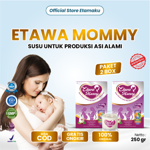 

Etawamommy susu ibu hamil dan Booster ASI Ibu menyusui paket 2 Box kemasan 250gram