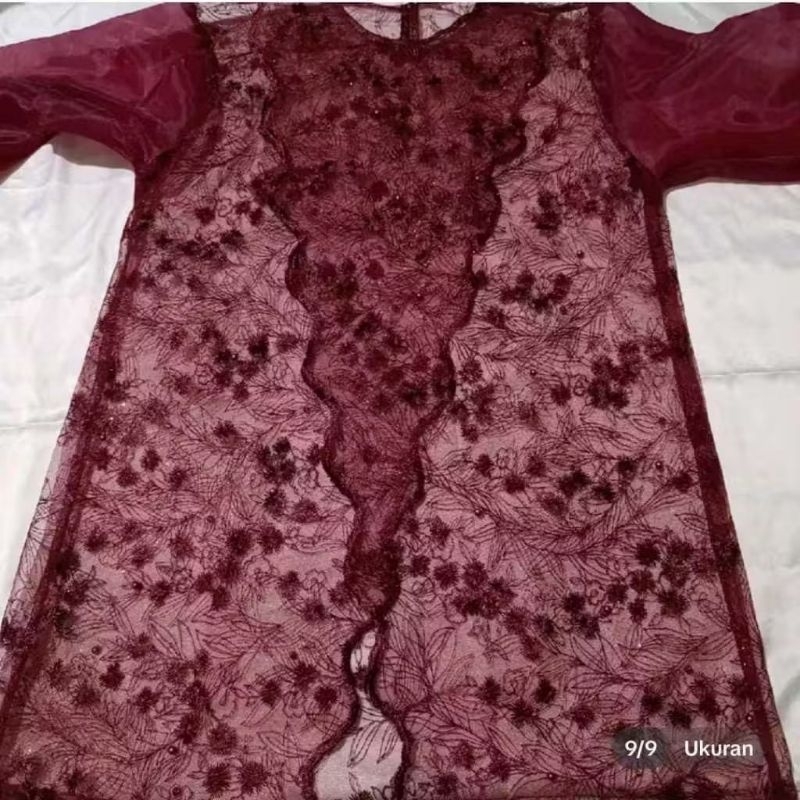 Outer Brukat Silang Full Payet Jumbo Panjang Kondangan Tunik Lebaran Baju Hari Raya Organza Formal w