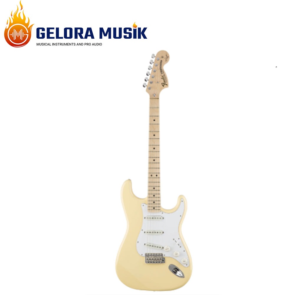 Gitar Elektrik Fender Japan Yngwie Malmsteen Stratocaster w/Gigbag, Yellow White