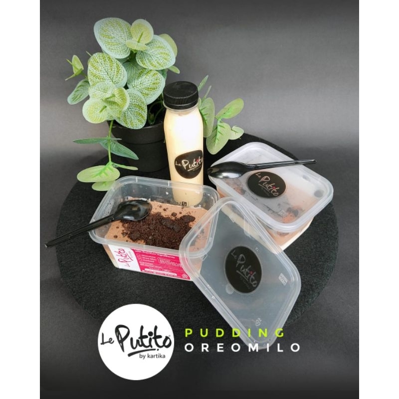 

Oreomilo pudding cup with fla sauce