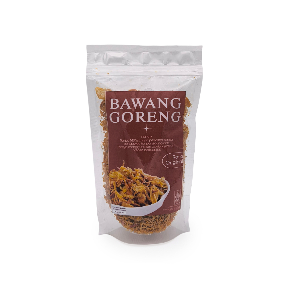 

Bawang Goreng Brebes Rasa Original Tanpa Tepung Gurih dan Renyah Kemasan Pouch- Masakan, Food