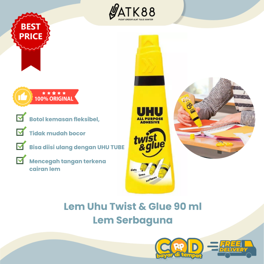 

[ATK88] Lem Uhu Twist & Glue 90 ml All Purpose - Lem Uhu Serbaguna