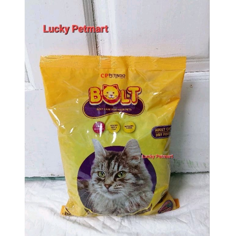LUCKY - BOLT Cat Food Adult Donut Makanan Kucing Kering Murah 800gr - Pelet Dry Food Bolt Donat Maka