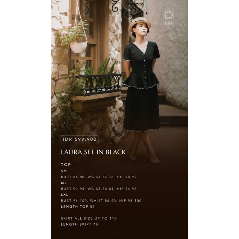 Setelan Emilie Beloved Laura Set black NEW