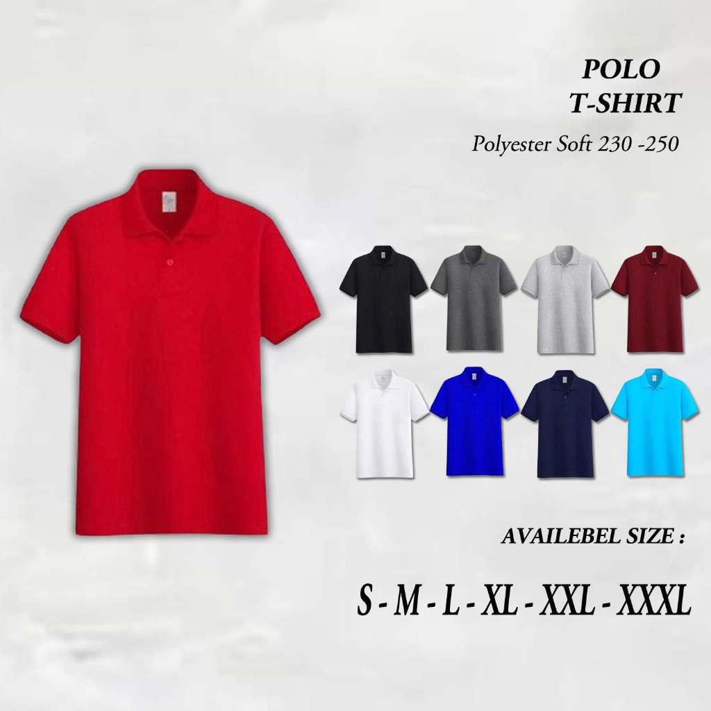 BAJU KAOS POLO LENGAN PENDEK / KAOS KERAH POLOS DEWASA / ATASAN POLO UKURAN XXXL LENGKAP /POLO SHIRT