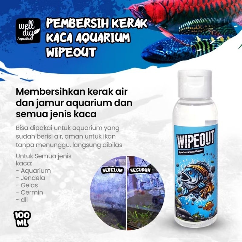 WIPEOUT pembersih kerak kaca  Aquarium / Cairan pembersih kaca aquarium
