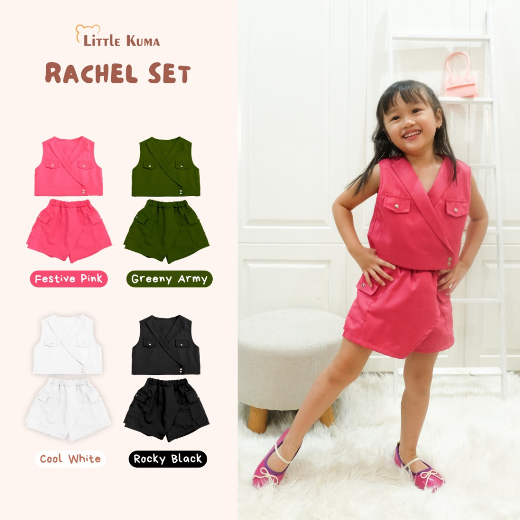 LITTLE KUMA - RACHEL SET | Outer Anak | Baju anak | Setelan Anak Perempuan | Blazer Anak | atasan ba