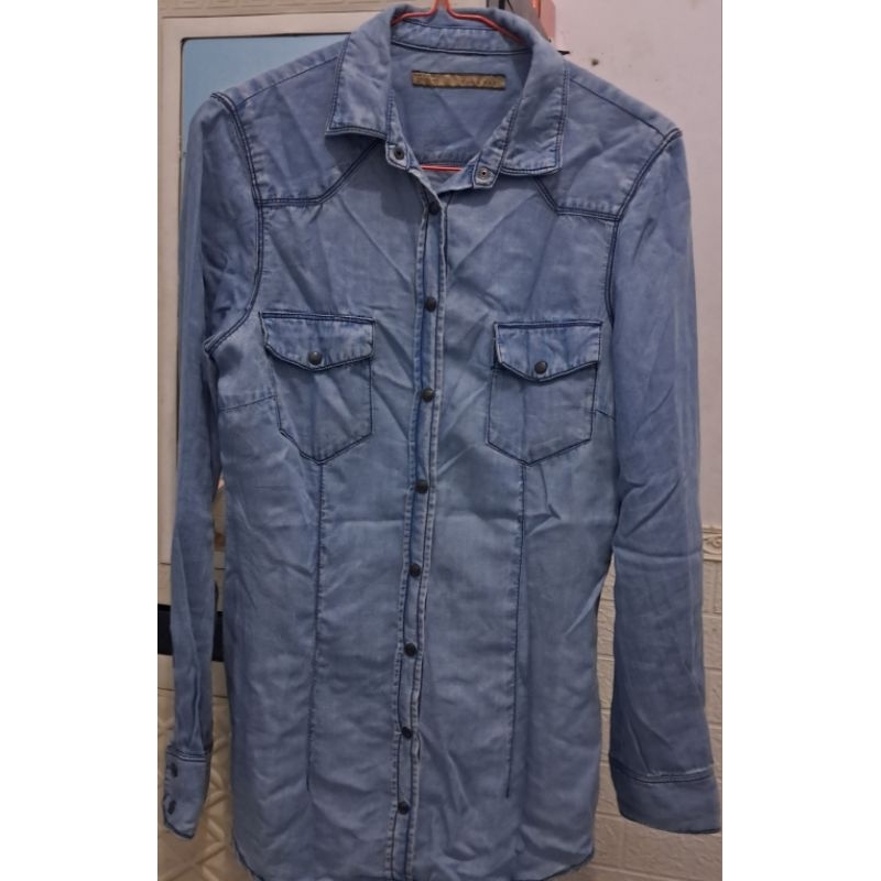 kemeja brand Zara Denim