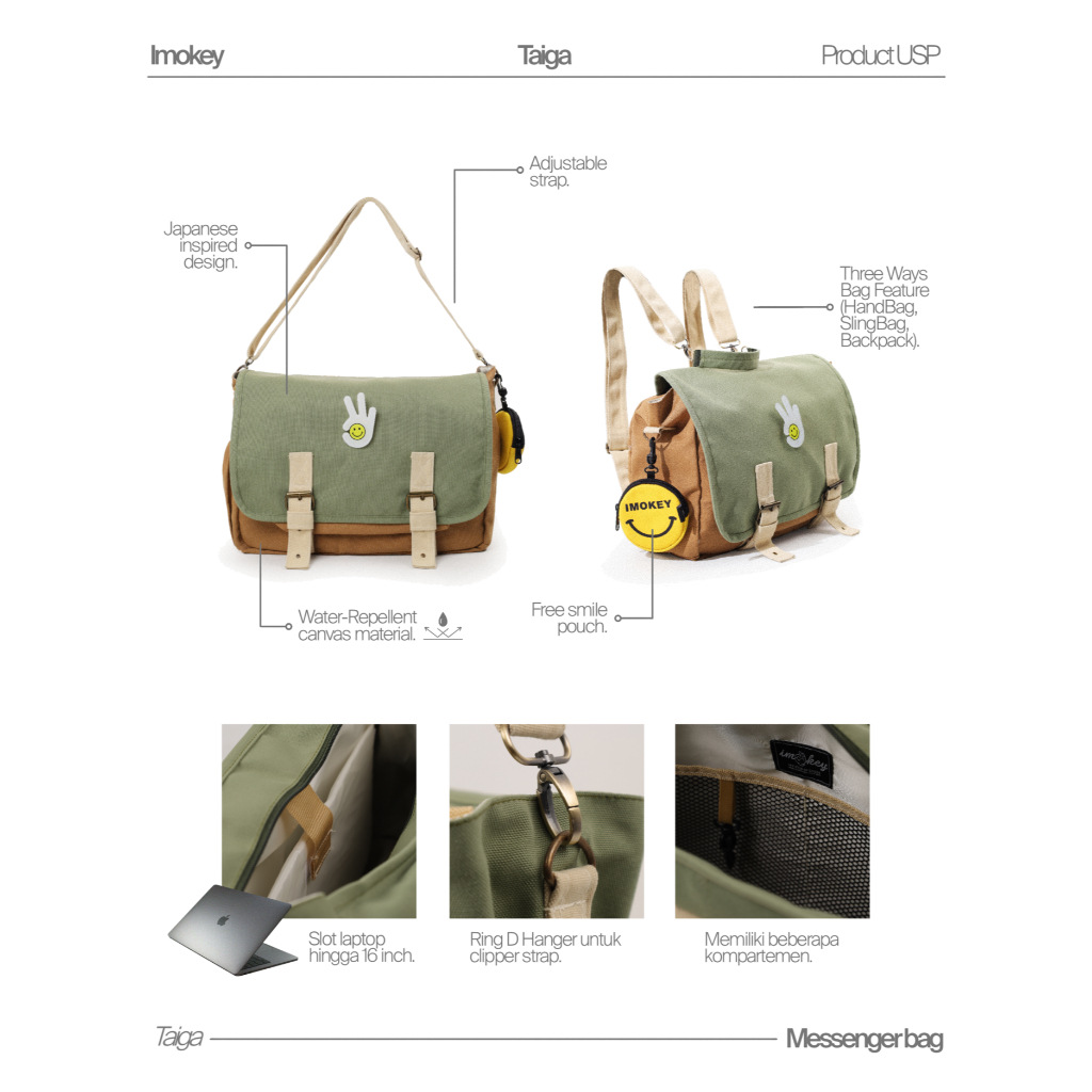 Promo Terbaru Imokey Taiga Messenger Bag - Slingbag - Backpack